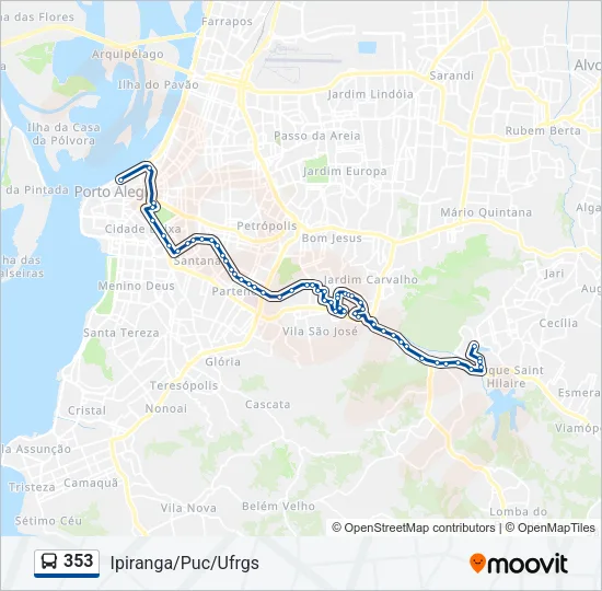353 Bus Line Map