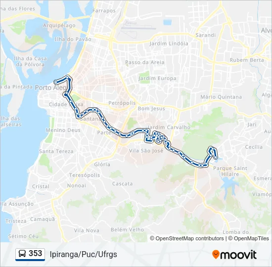 353 Bus Line Map