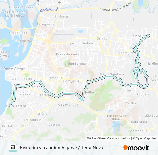 W101C ALVORADA VIA IPIRANGA Bus Line Map