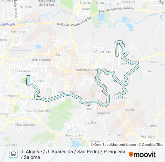 W212B PASSO DA FIGUEIRA / IGUATEMI VIA PROTÁSIO ALVES Bus Line Map