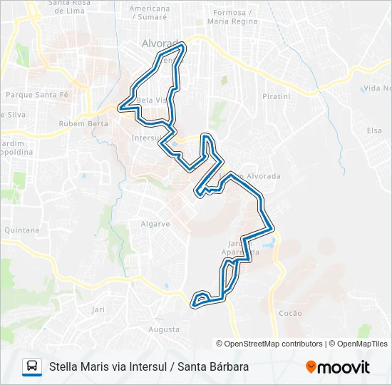 Mapa de C201B STELLA / INTERSUL / PDA. 43 / PDA. 50 / HOSPITAL de autobús