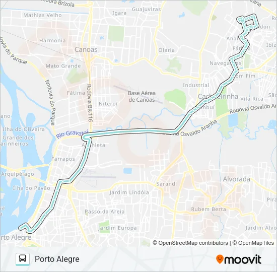 W374 CACH. - FÁTIMA VIA ANCHIETA Bus Line Map