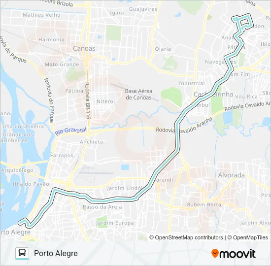 W371 CACH. - FÁTIMA VIA ASSIS BRASIL Bus Line Map