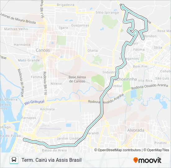 W300B CACH. - GRANJA / BETÂNIA ATÉ CAIRÚ Bus Line Map