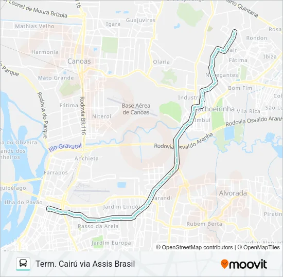 W300B CACH. - GRANJA / BETÂNIA ATÉ CAIRÚ Bus Line Map