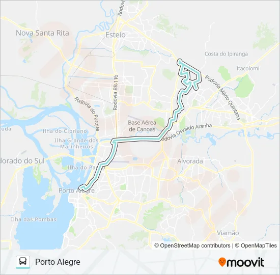 W301 CACH. - GRANJA / BETÂNIA VIA ANCHIETA Bus Line Map