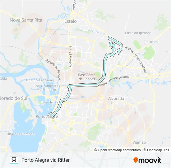W301 CACH. - GRANJA / BETÂNIA VIA ANCHIETA Bus Line Map