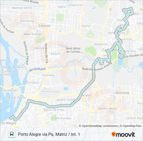 W371 CACH. - FÁTIMA / ANAIR VIA ASSIS BRASIL Bus Line Map