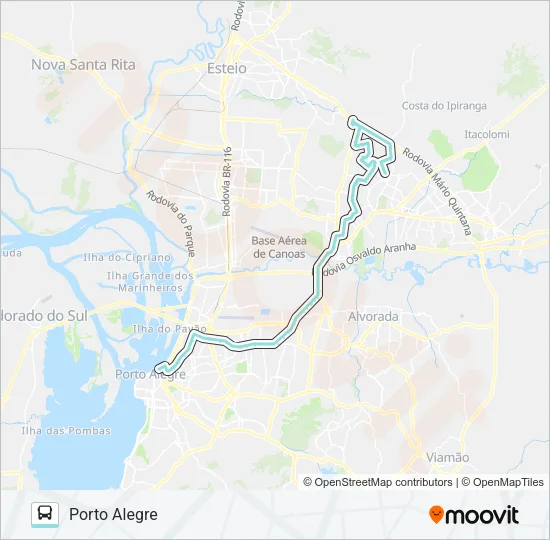 W300 CACH. - GRANJA / BETÂNIA VIA ASSIS BRASIL Bus Line Map