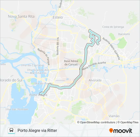 W300 CACH. - GRANJA / BETÂNIA VIA ASSIS BRASIL Bus Line Map