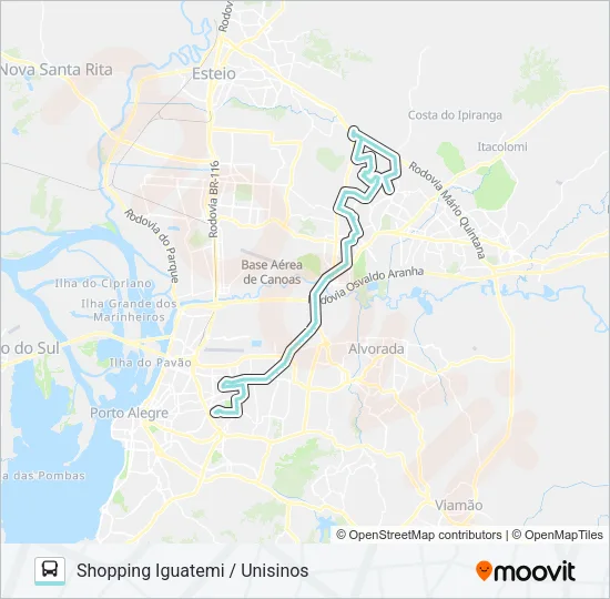 W300 CACH. - GRANJA / BETÂNIA VIA ASSIS BRASIL Bus Line Map