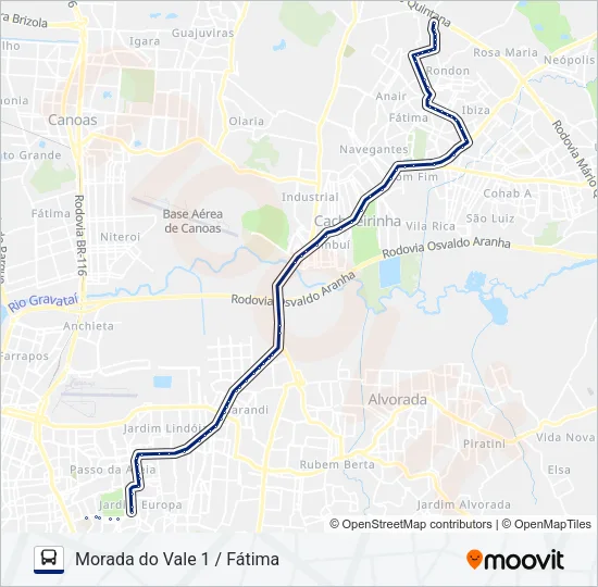 W510A CACHOEIRINHA / IGUATEMI - EXECUTIVO Bus Line Map