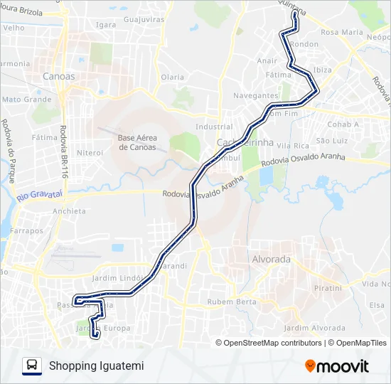 W510A CACHOEIRINHA / IGUATEMI - EXECUTIVO Bus Line Map