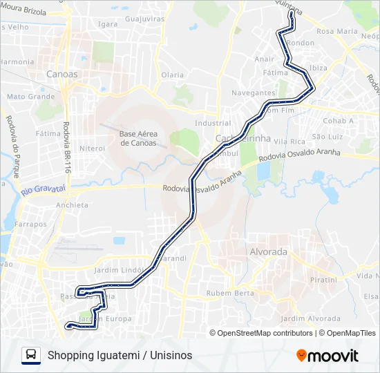 W510A CACHOEIRINHA / IGUATEMI - EXECUTIVO Bus Line Map