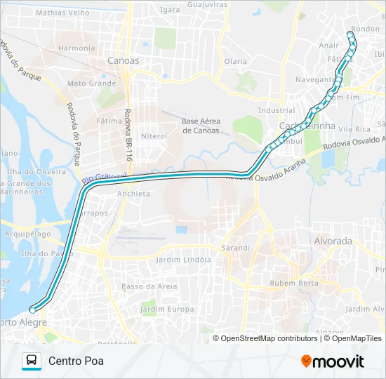 W352A CACHOEIRINHA - SEMI DIRETO Bus Line Map