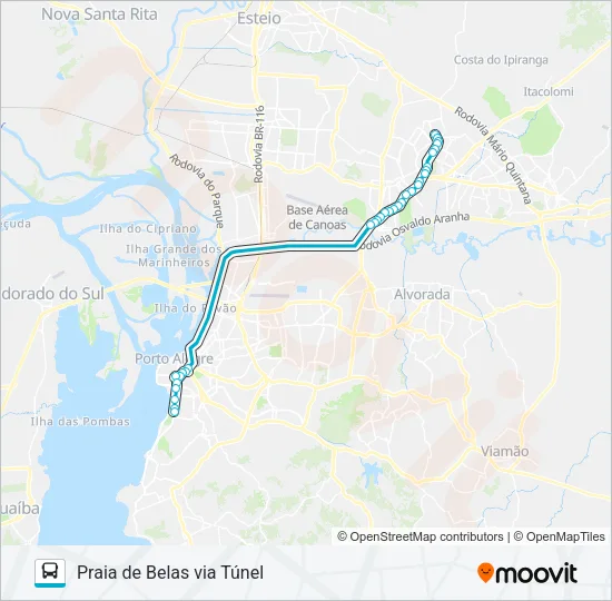 W352A CACHOEIRINHA - SEMI DIRETO Bus Line Map