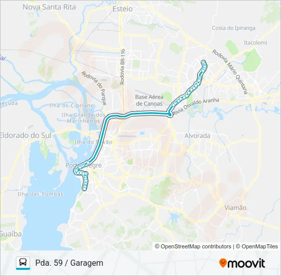 W352A CACHOEIRINHA - SEMI DIRETO Bus Line Map