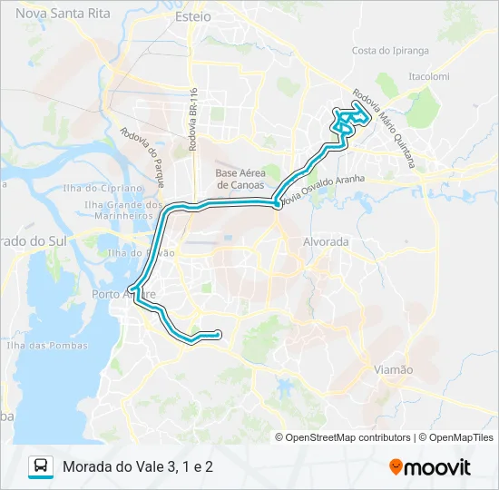 W352B CACHOEIRINHA / PUC - SEMI DIRETO Bus Line Map