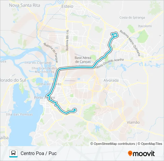 W352B CACHOEIRINHA / PUC - SEMI DIRETO Bus Line Map
