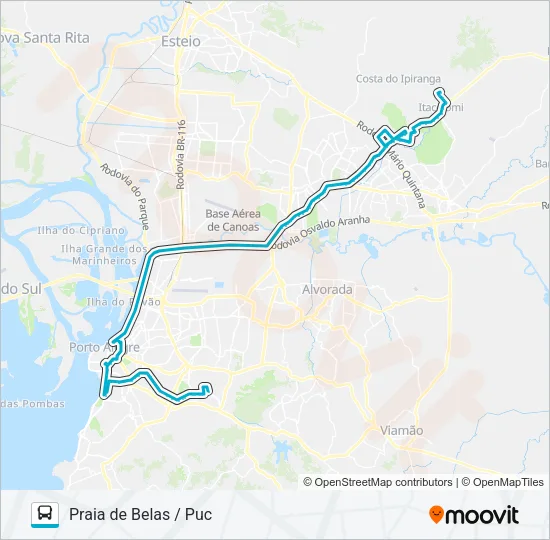 W352B CACHOEIRINHA / PUC - SEMI DIRETO Bus Line Map