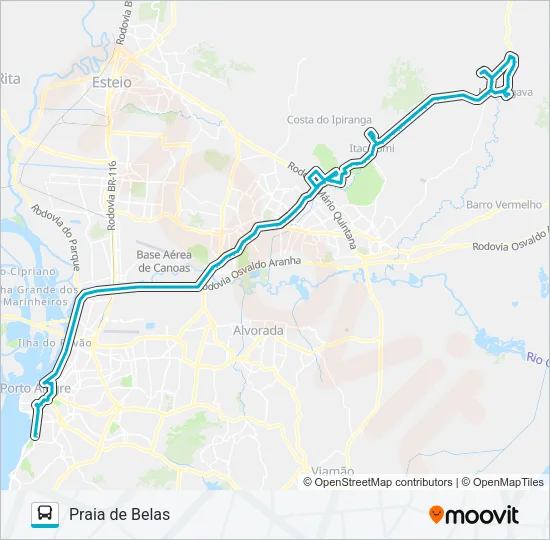 Mapa da linha W523C P. HILÁRIO / MORUNGAVA - SEMI DIRETO de ônibus
