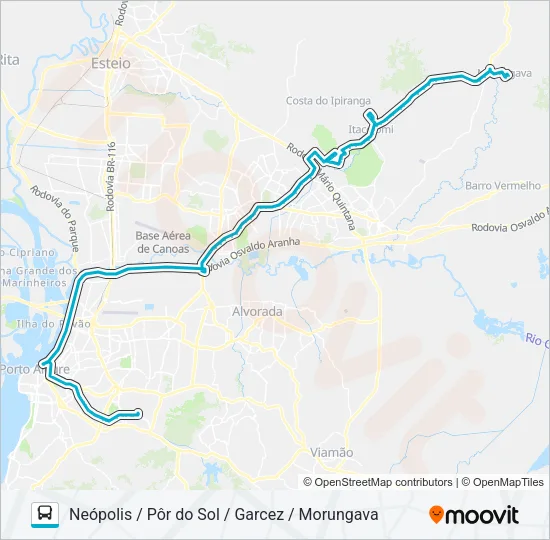 Mapa da linha W523C P. HILÁRIO / MORUNGAVA - SEMI DIRETO de ônibus