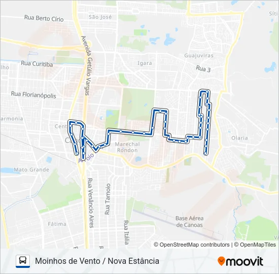 Mapa de 5109 SÃO NICOLAU / NOVA ESTÂNCIA / MOINHOS DE VENTO de autobús