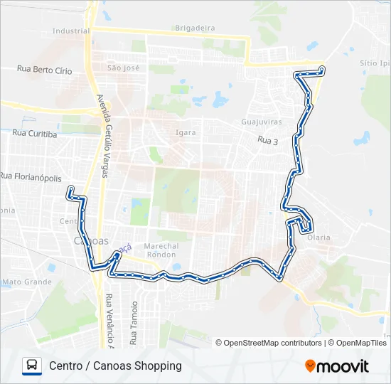 5117 L5 / SÃO JOÃO / CANOAS SHOPPING Bus Line Map