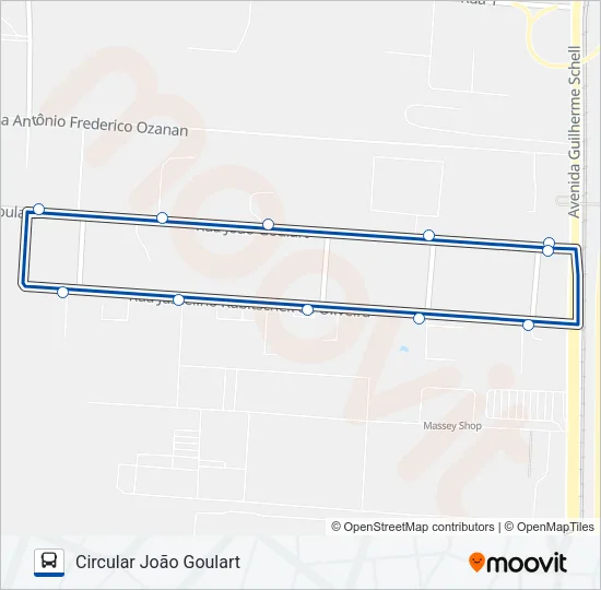 Mapa da linha 5013 C3 / CIRCULAR JOÃO GOULART de ônibus