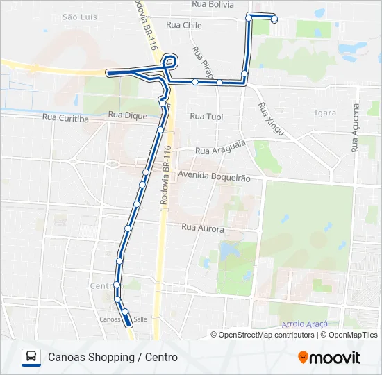 5137 ULBRA / CENTRO Bus Line Map