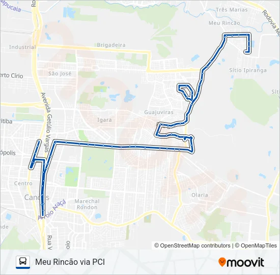 5167 MEU RINCÃO / PÔR DO SOL / BOQUEIRÃO Bus Line Map