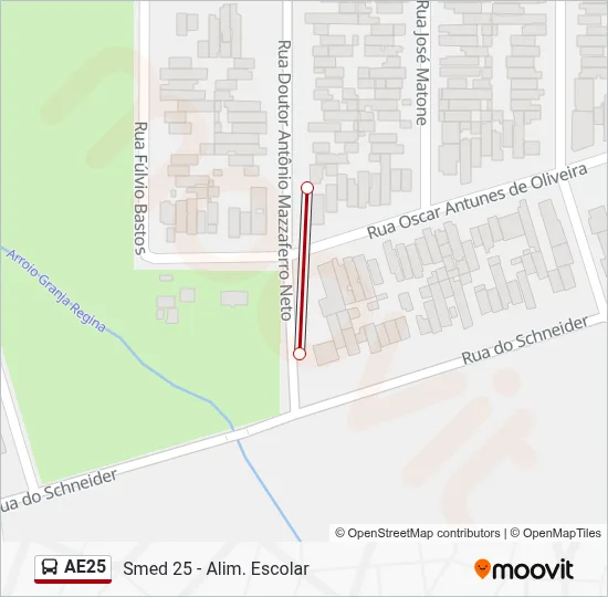 Ae25 Rvt Rota da linha AE25: horários, paradas e mapas - Escolar Smed 25 Bairro ...