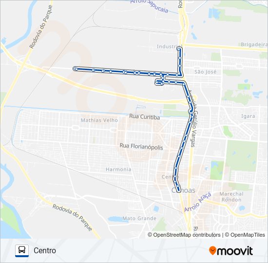 Mapa da linha 5025 MORART VIA TRANSPAULO de ônibus