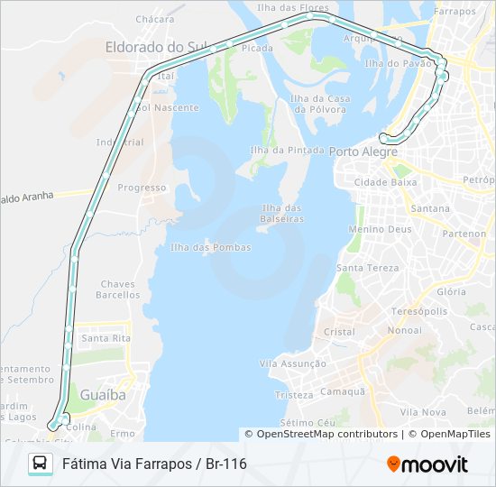 L131 Guaiba Fatima Route Schedules Stops Maps Fatima Via Farrapos Br 116