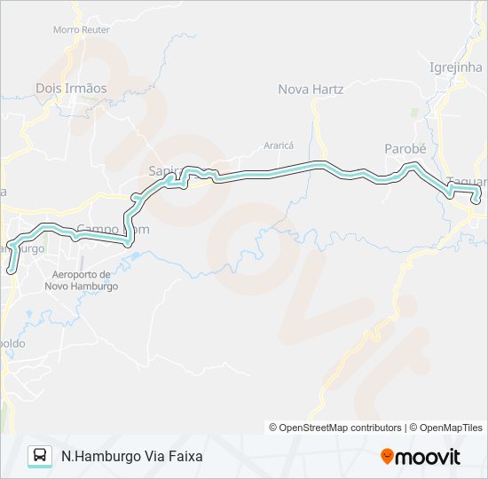 Mapa da linha R721 TAQUARA / NOVO HAMBURGO de ônibus