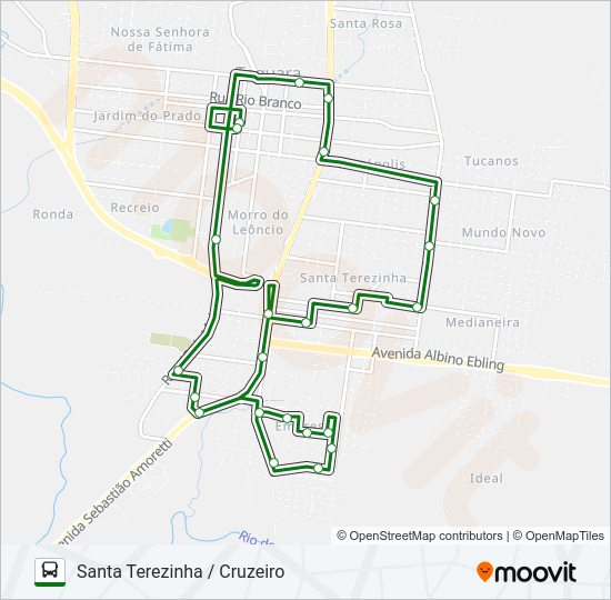 Mapa da linha EMPRESA de ônibus