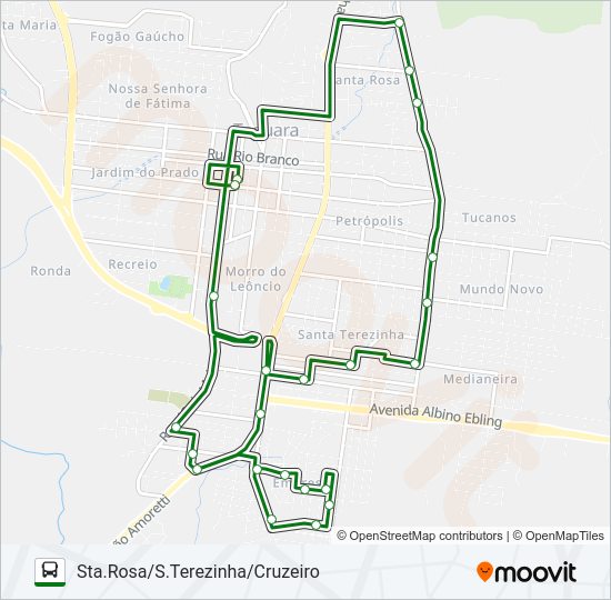 Mapa da linha EMPRESA de ônibus