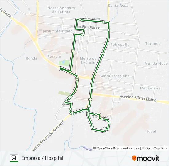 CRUZEIRO Bus Line Map