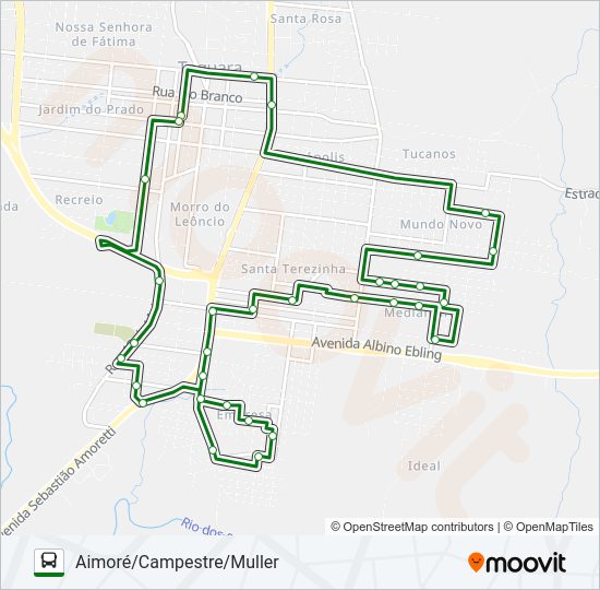 Mapa da linha CRUZEIRO de ônibus