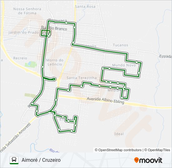 Mapa da linha CAMPESTRE / MUNDO NOVO de ônibus