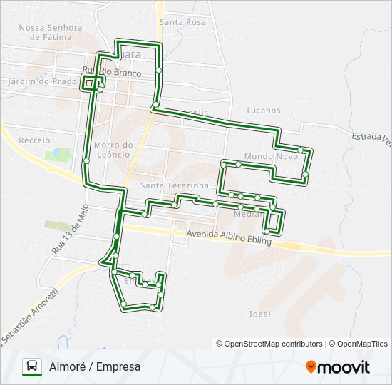 Mapa da linha CAMPESTRE / MUNDO NOVO de ônibus