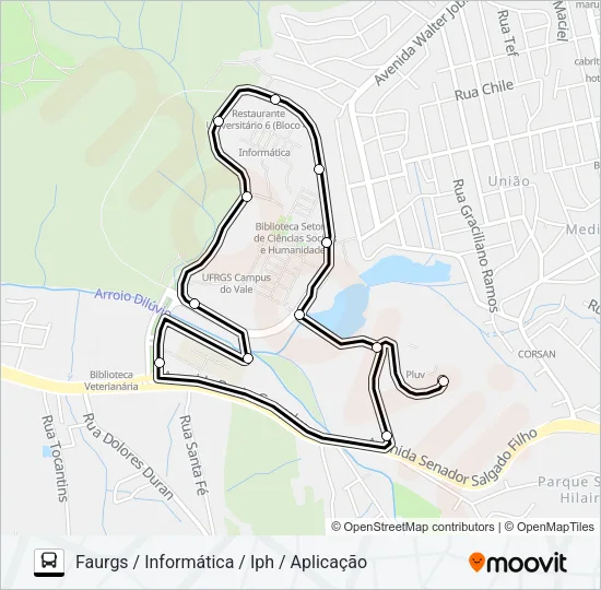 CIRCULAR CAMPUS DO VALE Bus Line Map