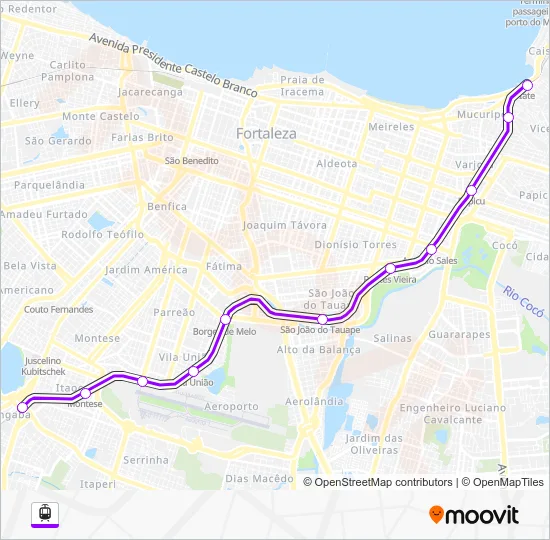 NORDESTE Light Rail Line Map
