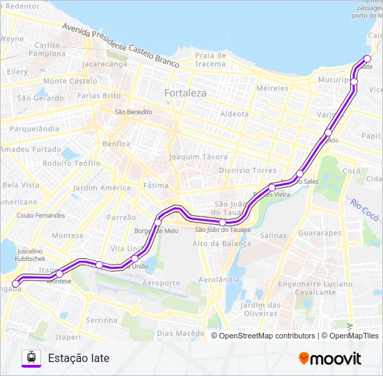 NORDESTE Light Rail Line Map