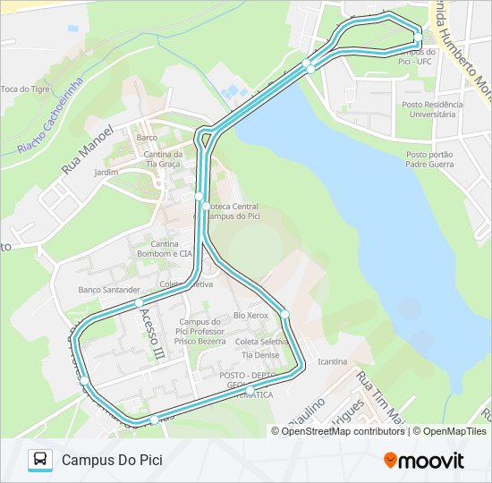 Mapa de 020 CAMPUS DO PICI de autobús