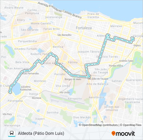Mapa da linha 085 LAGOA / ALDEOTA de ônibus