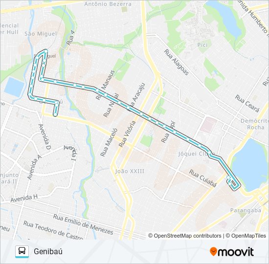 Mapa da linha 356 GENIBAÚ / LAGOA de ônibus