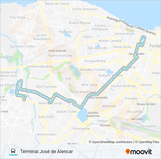Mapa da linha 316 GENIBAÚ / CENTRO de ônibus