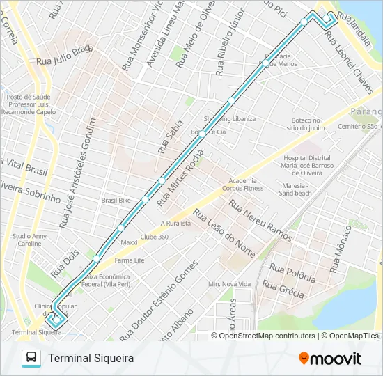 332 SIQUEIRA / LAGOA Bus Line Map
