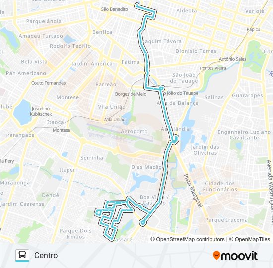 Mapa de 633 PASSARÉ / CENTRO de autobús